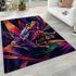 An artistic illustration of a frog in vibrant colors area rugs carpet