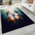 Artistic butterfly in a colorful garden area rugs carpet