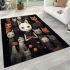 Assembly of cats black and white harmony area rugs carpet