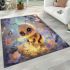 Baby bee and flowers and butterflies area rugs carpet