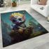 Baby dragon in colorful bowl area rugs carpet