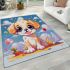 Beachside balloon delight for the dog area rugs carpet