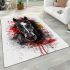 Beautiful black horse head area rugs carpet