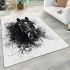 Beautiful black horse headshot portrait area rugs carpet