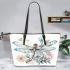 Beautiful dragonfly with large wings leather tote bag