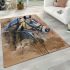 Beautiful dressage horse painted with pastel chalk area rugs carpet
