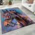 Beautiful hand drawn oil pastel painting of an dressage horse area rugs carpet