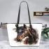 Beautiful horse head leather tote bag