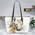 Beautiful horse portrait leather tote bag