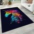 Beautiful watercolor painting of horse head area rugs carpet