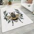 Bee with wings made of leaves and flowers area rugs carpet