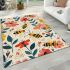 Bees and blooming flowers area rugs carpet