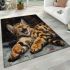 Bengal cat in humorous situations area rugs carpet