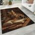 Bengal cat in literary inspired scenes area rugs carpet