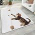 Bengal cat in playful interactions area rugs carpet