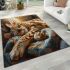 Bengal cat in relaxing moments area rugs carpet