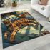 Bengal cat in slice of life settings area rugs carpet