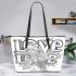 bird love ColorScapes Leather Tote Bag