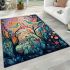 Birds in enchanted garden area rugs carpet