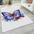 Blue butterfly on floral vase area rugs carpet