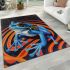 Blue frog with rainbow stripes area rugs carpet