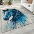 Blue horse with long hair area rugs carpet