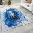 Blue horse with long hair area rugs carpet