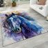 Blue horse with long hair area rugs carpet