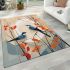 Blue jays in tranquil nature scene area rugs carpet
