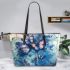 Butterfly and dream catchers leather tote bag