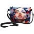 Captivating Portrait with Geometric Background Makeup Bag