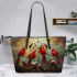 Cardinal birds with dream catcher leather tote bag