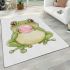 Cartoon cute frog blowing bubblegum area rugs carpet