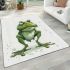 Cartoon drawing of an angry frog standing on its hind legs area rugs carpet