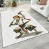 Cartoon drawing of an anthropomorphic frog samurai area rugs carpet