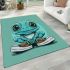 Cartoon frog character wearing sneakers area rugs carpet