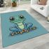 Cartoon frog character wearing sneakers area rugs carpet