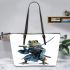 Cartoon frog samurai dressed in traditional leaather tote bag