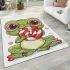 Cartoon frog sticking its tongue out in a cute area rugs carpet