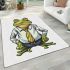 Cartoon frog wearing a white shirt and tie area rugs carpet