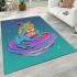 Cartoon frog with bright colors area rugs carpet