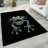 Cartoon frog with four arms and two legs sticking area rugs carpet