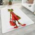 Cartoon frog woman wearing a red dress area rugs carpet