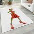 Cartoon frog woman wearing a red dress area rugs carpet