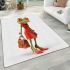 Cartoon frog woman wearing a red dress area rugs carpet