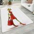 Cartoon frog woman wearing a red dress area rugs carpet