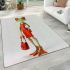 Cartoon frog woman wearing a red dress area rugs carpet