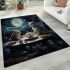 Cat and kitten's lunar tea party area rugs carpet