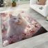 Cat in cherry blossoms area rugs carpet