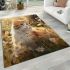 Cat in the sunlit meadow area rugs carpet